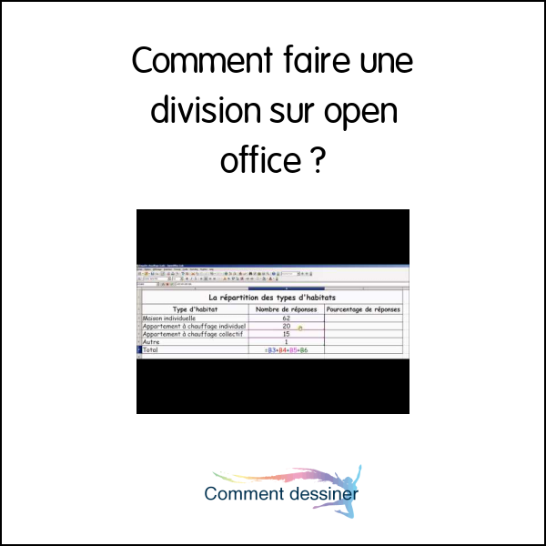 Comment faire une division sur open office